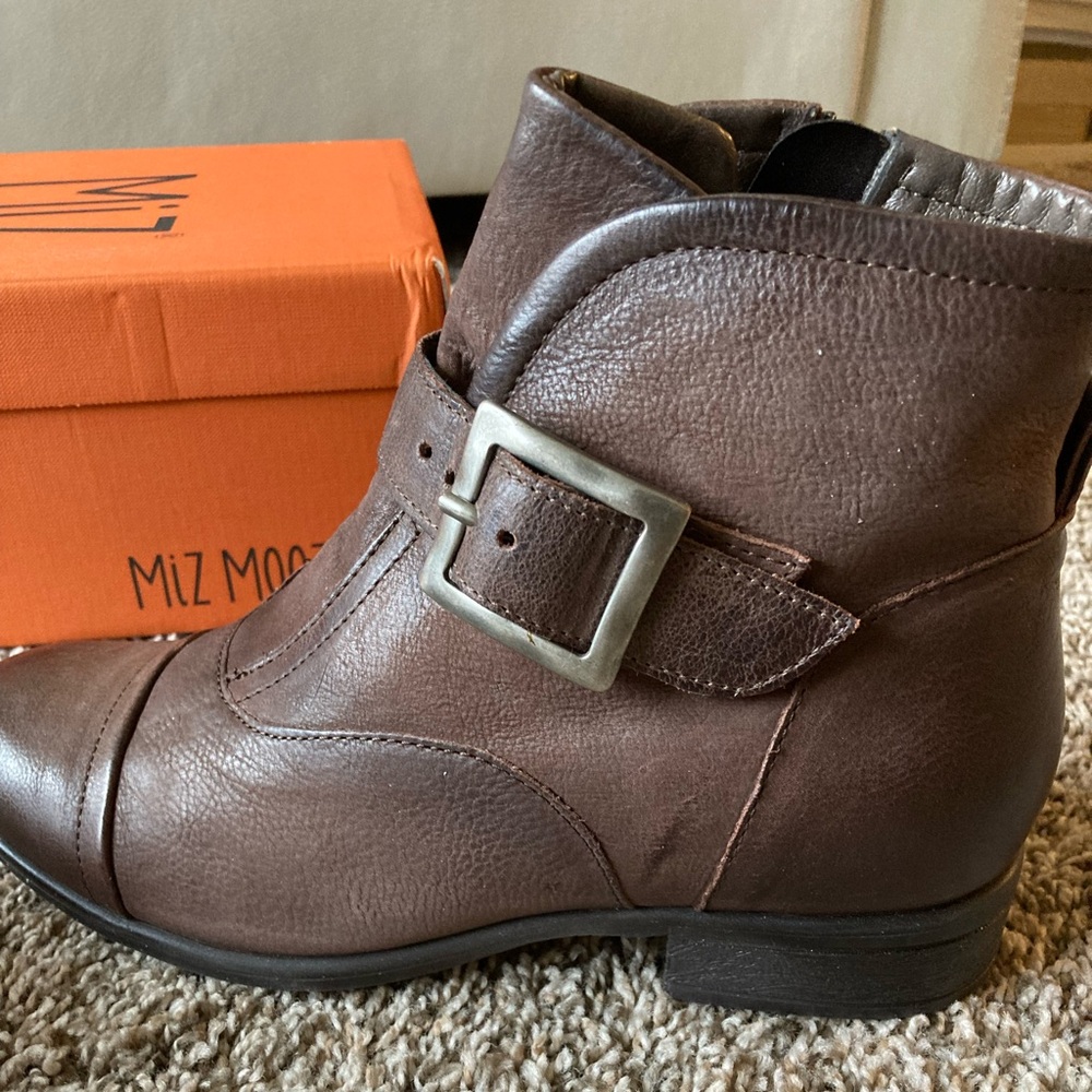 Miz Mooz Siggy Expresso Buckled Ankle Boots